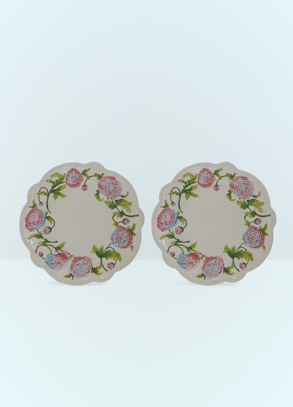 Les-Ottomans Set Of Two Ortensie Presentation Plates Multicolour wps0691377